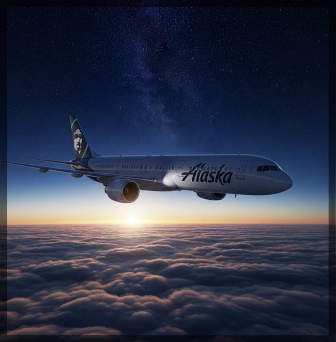 An Alaska Airlines flight; source