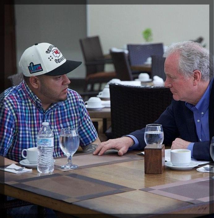 Senator Chris Van Hollen meeting with Abrego Garcia in El Salvador, April 2025